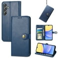 thumbnail image 1 of for Samsung Galaxy A35 Phone Case Wallet Card Holder, Premium PU Leather Stand Flip Wrist Strap Magnetic Closure Shockproof Protective Wallet Case Cover for Samsung Galaxy A35, Blue, 1 of 5