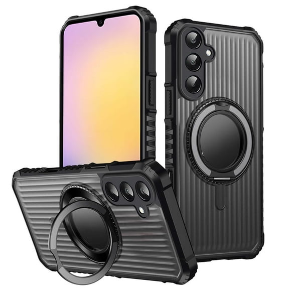 For Samsung Galaxy A35 Phone Case,With 360°Rotatable Magnetic Ring Kickstan,Heavy Duty Design,Military Grade Shockproof Rugged Non-Slip Durable Anti-Scratch Thin Fit Phone Case,Gray