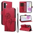 thumbnail image 1 of For Samsung Galaxy A36 5G 6.7" Wallet Case ,Dandelion Embossed Pattern with Card Slots, Durable Shockproof Magnetic Flip Phone Case, PU Leather Protective Phone Cover with Kickstand,Red, 1 of 9
