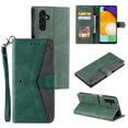 thumbnail image 1 of For Samsung Galaxy A36 5G 6.7" Wallet Case Splicing Leather Magnetic Flip Cover with Card Slots, Kickstand, Anti-Drop TPU & Detachable Wrist Strap,Green,For Galaxy A36 5G, 1 of 6