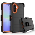 thumbnail image 1 of For Samsung Galaxy A36 5G Case with Built-in Screen Protector and Belt-Clip Holster, Tekcoo Military Grade Shockproof Rugged Full Protective Phone Case Kickstand Cover for Galaxy A36 5G - Orange, 1 of 11