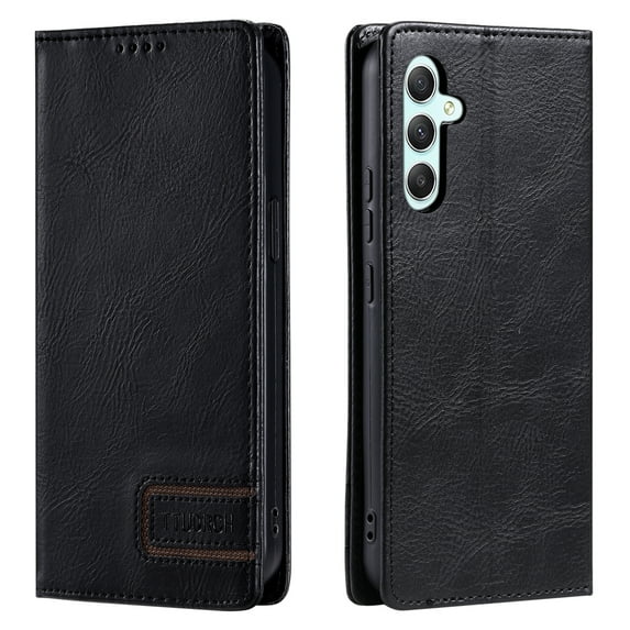 for Samsung Galaxy A36 5G Case Classic Design, Premium PU Retro Leather Wallet Case RFID Blocking Card Holder, Built-in Magnetic Flip Folio Kickstand Soft Inner Case for Samsung Galaxy A36 5G,Black
