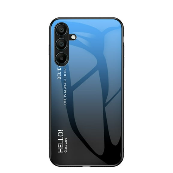 for Samsung Galaxy A36 5G Case,Tempered Glass Gradient Color Pattern + TPU Frame Hybrid Slim case for Samsung Galaxy A36 5G, Case Anti-Scratch Anti-Drop Anti-fingerprint, Blue