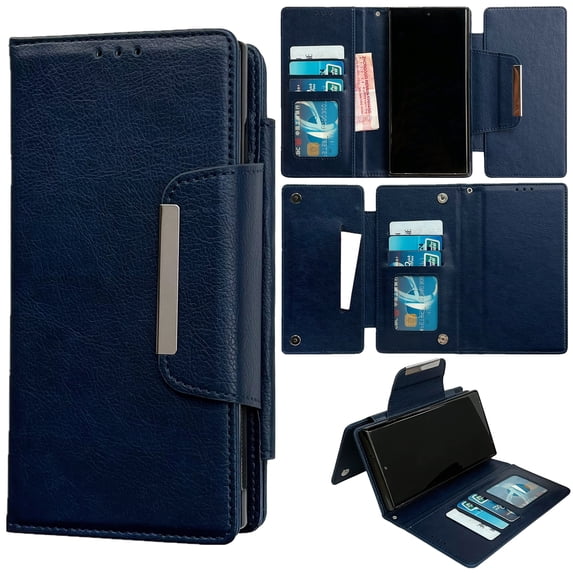 for Samsung Galaxy A36 5G Classic PU Leather Case, Shockproof Detachable Magnetic Inner Case Flip Wallet Kickstand Rugged Full Body Protection Card Slots Cover for Samsung Galaxy A36 5G, Darkblue