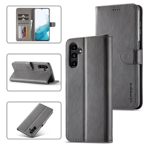for Samsung Galaxy A36 5G Flip Wallet Case, Classic Card Slots Kickstand Strong Magnetic Premium PU Leather Drop Protective Shockproof Phone Case for Samsung Galaxy A36 5G, Gray
