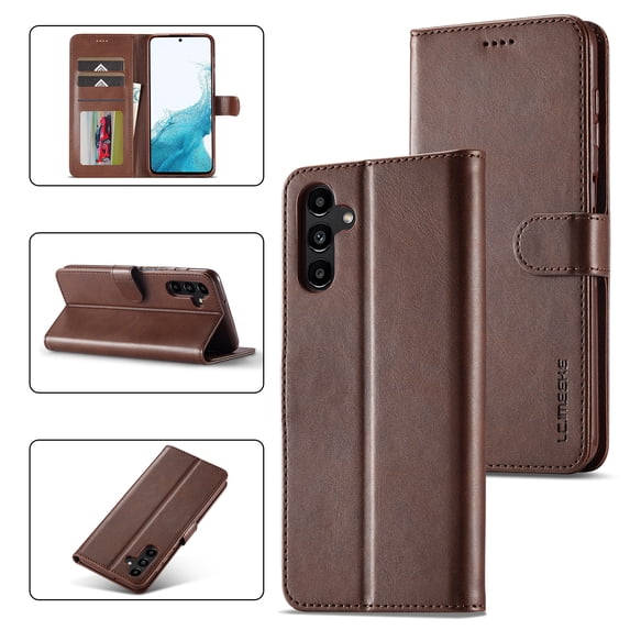 for Samsung Galaxy A36 5G Flip Wallet Case, Classic Card Slots Kickstand Strong Magnetic Premium PU Leather Drop Protective Shockproof Phone Case for Samsung Galaxy A36 5G, Brown