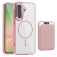 thumbnail image 1 of For Samsung Galaxy A36 5G Magnetic Clear Phone Case,Magnetic Detachable Card Slots Holder Wallet,Compatible with Mag-safe,Crystal Transparent Shockproof Protective Rugged Phone Case,Pink, 1 of 8
