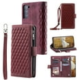 thumbnail image 1 of for Samsung Galaxy A36 5G PU Leather Crossbody Case Purse Zipper Pocket Magnetic Folio Card Slots Wallet Kickstand Elegant Case Shoulder Strap & Wrist Strap For Samsung Galaxy A36 5G,Winered, 1 of 12