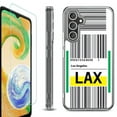 thumbnail image 1 of For Samsung Galaxy A36 5G Phone Case Cover, Shockproof Bumper Hybrid Case with Tempered Glass Screen Protector, by OneToughShield - Airport Tag / Los Angeles, 1 of 3