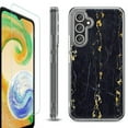 thumbnail image 1 of For Samsung Galaxy A36 5G Phone Case Cover, Shockproof Bumper Hybrid Case with Tempered Glass Screen Protector, by OneToughShield - Marble / Gold/Black, 1 of 3