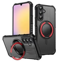 For Samsung Galaxy A36 5G Phone Case,With 360°Rotatable Magnetic Ring Kickstan,Heavy Duty Design,Military Grade Shockproof Rugged Non-Slip Durable Anti-Scratch Thin Fit Phone Case,Red