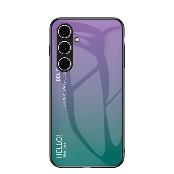 for Samsung Galaxy A36 5G Tempered Glass Case, Micro-Frosted Frame Lightweight Slim Shockproof Anti-Scratch Protective Gradient Phone Cover for Samsung Galaxy A36 5G, Purple