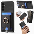 thumbnail image 1 of for Samsung Galaxy A36 5G Wallet Case with Detachable Card Holder & 360° Rotation Finger Ring Holder Stand, Shockproof PU Leather Phone case with Card Slot for Men Women for A36 5G, Black, 1 of 10