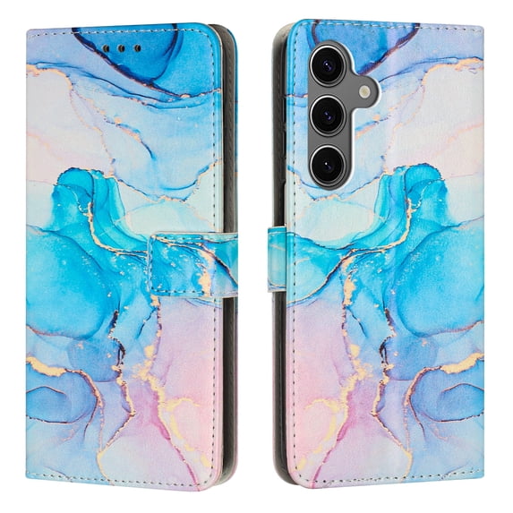 for Samsung Galaxy A36 5G Wallet Case for Women Girls, Marble Pattern PU Leather Flip Cover with Card Holder Kickstand Strap, Shockproof Protective Phone Case for Samsung Galaxy A36 5G, Green