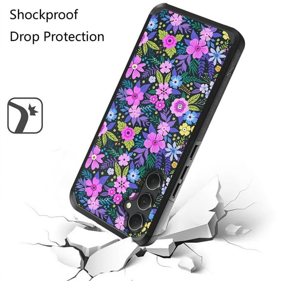 For Samsung Galaxy A36 Fashion Graphic Design Hybrid 2in1 Tough Strong Hard PC TPU Frame, Magnet Mount Friendly, Shockproof Protection Cover, XPM Phone Case [Mystical Floral Boom]