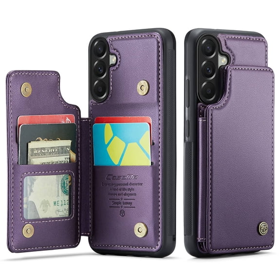 For Samsung Galaxy A37 A57 Case with Card Holder, Wallet Case for Women Men with RFID Blocking, Durable Leather Kickstand Magnetic Clasp Shockproof Phone Case