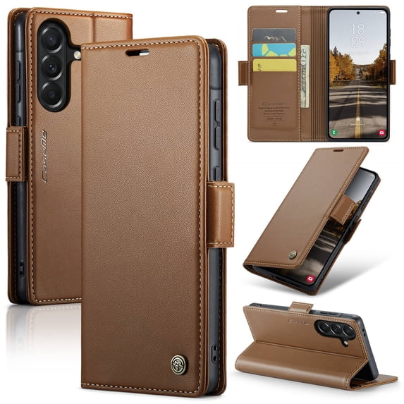 For Samsung Galaxy A37 A57 Case with Card Holder, Wallet Case for Women Men with RFID Blocking, Durable Leather Kickstand Magnetic Clasp Shockproof Phone Case