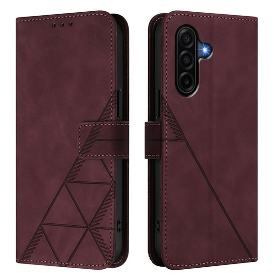 For Samsung Galaxy A37 Wallet Case, Premium Leather Flip Stand Cards Holder Business Type RFID Blocking Shockproof Phone Case Cover for Samsung Galaxy A37 Burgundy