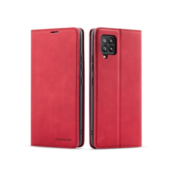 Samsung Galaxy A42 5G Case, Premium PU Leather Cover TPU Bumper with Card Holder Kickstand Hidden Magnetic Shockproof Flip Wallet Case