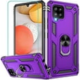 thumbnail image 1 of Samsung Galaxy A42 5G Case, with HD Screen Protector, Dual Guard Protection Series Case with Portable Magnetic Ring Stand for Samsung A42 5G, Purple, 1 of 8
