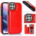 thumbnail image 1 of For Samsung Galaxy A42 5G Wallet Case with Card Holder, Premium PU Leather Kickstand Credit Card Slots Case,[RFID Blocking] Double Magnetic Clasp Back Flip Durable Shockproof Cover, Red, 1 of 8