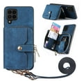 thumbnail image 1 of for Samsung Galaxy A42 5G Wallet Case, Crossbody Phone Purse with Card Holder for Women, Zipper PU Leather Carrying Cover Gift with Shoulder Strap Kickstand Anti-drop for A42 5G - Blue, 1 of 10