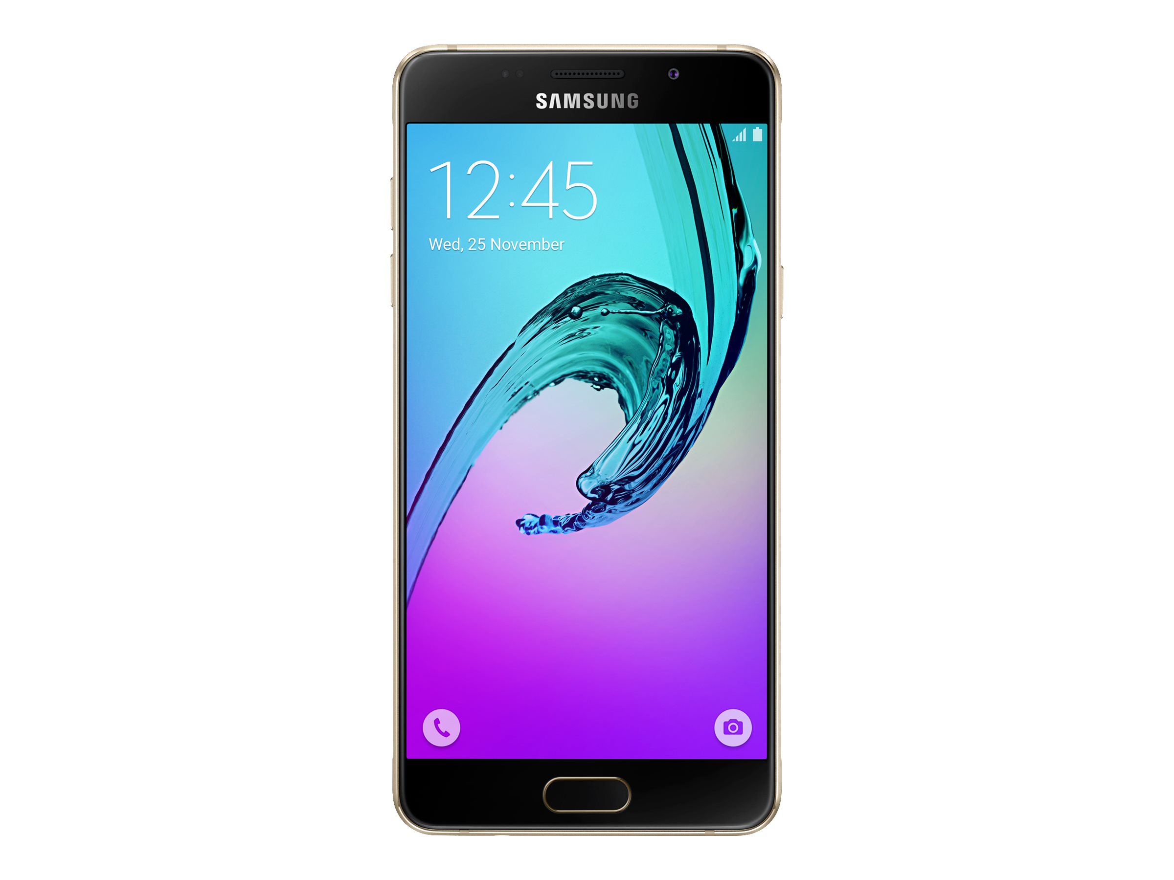 Samsung Galaxy A5 (2016) - 4G smartphone - dual-SIM - RAM 2 GB / Internal Memory 16 GB - microSD slot - OLED display - 5.2" - 1920 x 1080 pixels - rear camera 13 MP - front camera 5 MP - gold - image 1 of 6