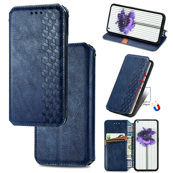 for Samsung Galaxy A51 4G Wallet Case, Men's Retro Premium Business PU Leather Classic Magnetic Closure Flip Case with Card Holder [RFID Blocking] Folio Kickstand Shockproof Phone Cover,Blue