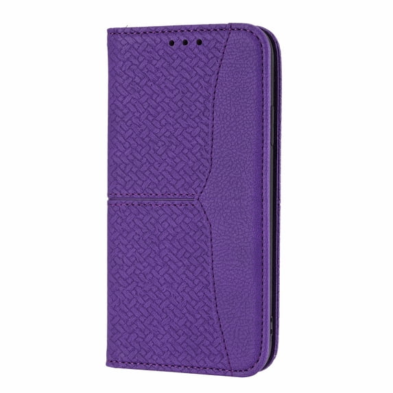 for Samsung Galaxy A51 4G Wallet Case, Woven Texture Leather Detachable Wrist Strap Flip Folio Case with Card Slots Stand Magnetic Closure Cover for Samsung Galaxy A51 4G 6.5 Inch,Purple