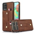 thumbnail image 1 of for Samsung Galaxy A51 5G Case Wallet with Slide Credit Card Holder, Flip Premium PU Leather Hidden Kickstand Classic Retro Heavy Duty Protective Cover for Samsung Galaxy A51 5G,Brown, 1 of 8