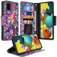 thumbnail image 1 of Samsung Galaxy A51 5G Case, Wrist Strap Leather Wallet Case [Kickstand] with ID & Card Slots - Rainbow Flower, 1 of 1