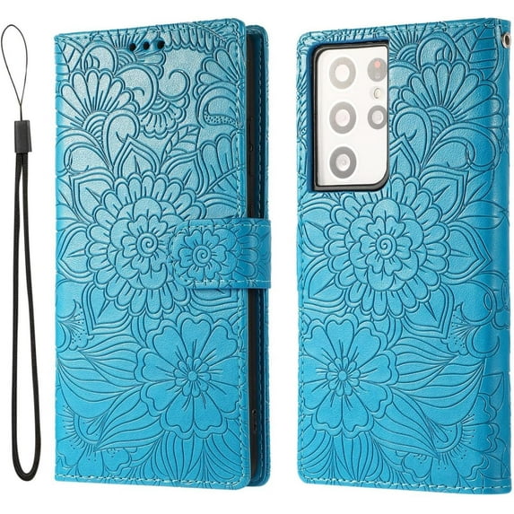 for Samsung Galaxy A51 A14 A34 A54 4G 5G Case, Versatile Unique Printed Leather Phone case, Card Slots Wallet Skin-Friendly Protector Cover Bumper(Blue,A51 5G)