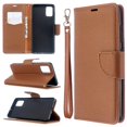 thumbnail image 1 of Samsung Galaxy A51 Case, Dteck Litchi Pattern PU Leather Magnetic Flip Wallet Case Built-in Card Holder with Wrist Strap Stand Cover For Samsung Galaxy A51 (Not fit A50), Brown, 1 of 5