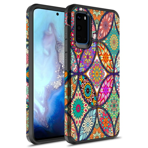 Rosebono Slim Hybrid Dual Layer Hard Cover Cell Phone Case for Samsung Galaxy A51, Colorful Mandala