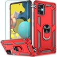 thumbnail image 1 of Samsung Galaxy A51 Case, with HD Screen Protector, Dual Guard Protection Series Case with Portable Magnetic Ring Stand for Samsung A51, Red, 1 of 14