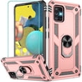 thumbnail image 1 of Samsung Galaxy A51 Case, with HD Screen Protector, Dual Guard Protection Series Case with Portable Magnetic Ring Stand for Samsung A51, Rose Gold, 1 of 15