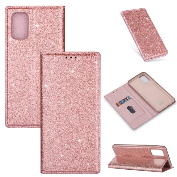 Samsung Galaxy A51 Wallet Case (not fit A51 4G), Dteck Bling Slim PU Leather Magnetic Flip Folio Stand Case Cover Built-in One Card Holder For Samsung Galaxy A51 5G,Rosegold