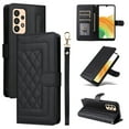 thumbnail image 1 of for Samsung Galaxy A52 4G/5G Thin Fit Case Cover, Premium PU Leather Magnetic Wallet Flip Case with Stand Bracket Holder Flip Cover with Card Slots and Wrist Strap for Galaxy A52 4G/5G - Black, 1 of 6