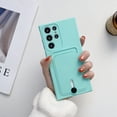 thumbnail image 1 of for Samsung Galaxy A52 5G/4G Case with Card Holder Cover Microfiber Inner Lining Liquid Silicone Credit Card ID Slot Slim Soft TPU Rubber Shockproof Protective Wallet Phone Case, Lightgreen, 1 of 7