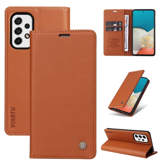 for Samsung Galaxy A52 5G/4G Wallet Case with RFID Blocking Credit Card Holder,Classic Vegan PU Premium Leather Folio Magneitc Flip Kickstand Shockproof Cover for Samsung A52 5G/4G Phone case,Yellow