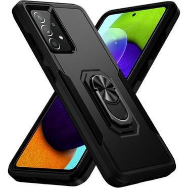 for Samsung Galaxy A52 5G Case Galaxy A52 4G Case with Kickstand Ring Rugged Protective Military Grade Shockproof Case for Galaxy A52 5G 4G Phone Case (Black)