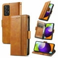 thumbnail image 1 of For Samsung Galaxy A52 5G Leather Phone Case Wallet Folio Flip Cover Casual Business, [RFID Blocking] Multi Hidden Anti-theft Card Holder Cash Slot, Side Magnetic Buckle, Stand Support,Khaki, 1 of 10