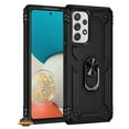 thumbnail image 1 of For Samsung Galaxy A52 5G Shockproof Hybrid Dual Layer PC + TPU with Ring Stand Metal Kickstand Heavy Duty Armor Shell Phone Case Cover by Xpression - Black, 1 of 9