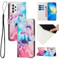 thumbnail image 1 of for Samsung Galaxy A52 5G Wallet Case with Card Holder,Women Men RFID Blocking PU Leather Flip Cover Wrist Strap Magnetic Closure Credit Card Slots Marble Patterned Book Style Phone Case,Pink, 1 of 7