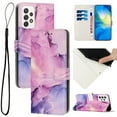 thumbnail image 1 of for Samsung Galaxy A52 5G Wallet Case with Card Holder,Women Men RFID Blocking PU Leather Flip Cover Wrist Strap Magnetic Closure Credit Card Slots Marble Patterned Book Style Phone Case,Purple, 1 of 7