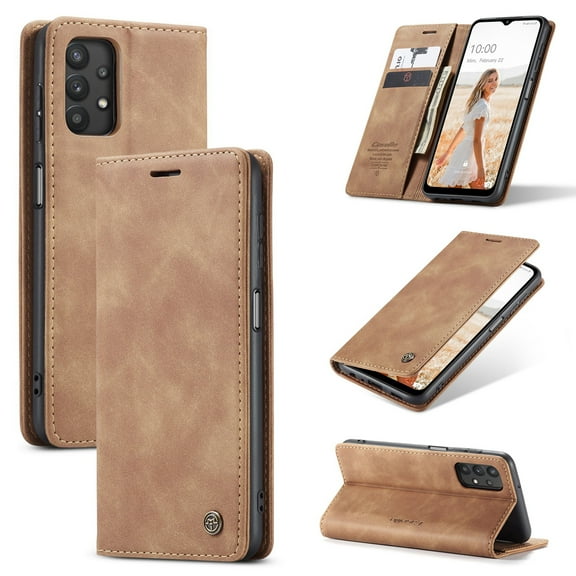 Samsung Galaxy A52 5G Wallet Case, Galaxy A52 Case, Dteck Lightweight Soft PU Leather Magnetic Folio Flip Case Built-in Credit Card/Money Slots for Samsung Galaxy A52 5G/4G, Brown