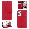thumbnail image 1 of Samsung Galaxy A52 Phone Case, Butterfly Embossed Pattern PU Leather Magnetic Folio Flip Kickstand Protective Cards Pocket with Hand Strap Wallet Cover for Samsung Galaxy A52 5G/4G,Red, 1 of 13