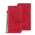 thumbnail image 1 of for Samsung Galaxy A52 Wallet Case, Slim Folio Patterned Premium PU Leather Case with Card Holder Kickstand Protection Cover with Strap Magnetic Closure for Samsung Galaxy A52 5G/4G,Red, 1 of 12