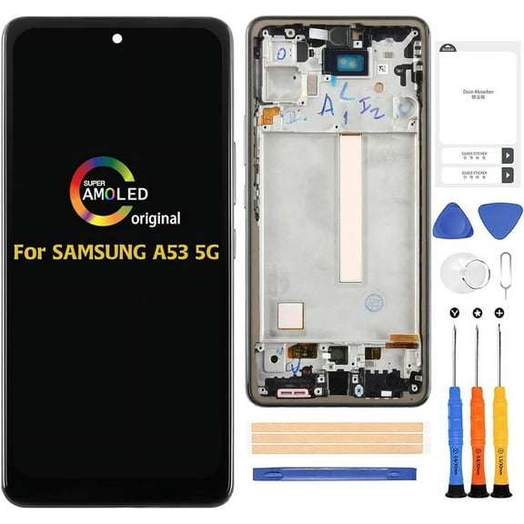 for Samsung Galaxy A53 5G A536 INCELL with Frame Screen Replacement Display A536B A536U A536B0 A536E A536V A536W A536N A536DL LCD Display Touch Screen Digitizer Full Assembly Repair Kits