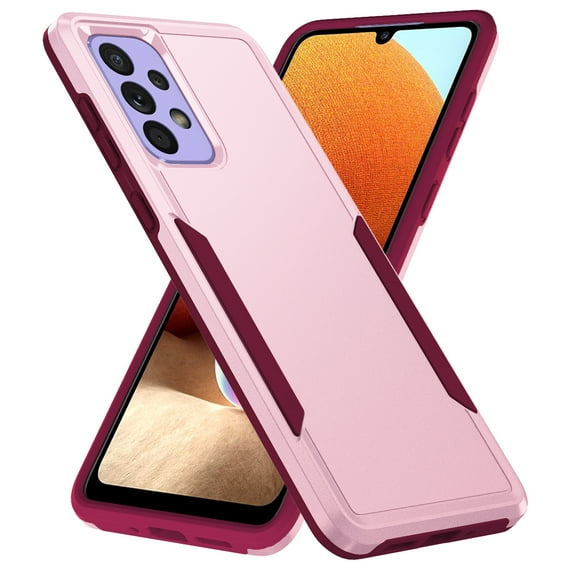for Samsung Galaxy A53 5G Case, Dual Layers Shell Hard PC + Soft TPU Back Shell Heavy Duty Military Drop Protection Rugged Shockproof Hybrid Case for Samsung Galaxy A53 5G, Pink/Rose